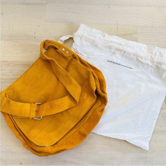 A Detacher Annabel marigold suede bag NEW - Picture 9 of 12